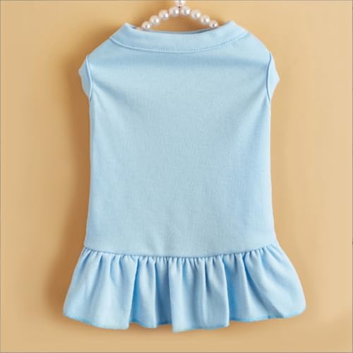 Hundekleidung modische ärmellose Haustierweste Baumwollhemd ideal for kleine Haustiere sorgt for Komfort und Atmungsaktivität Welpenkleidung(Light Blue,L) von ZHXQRP