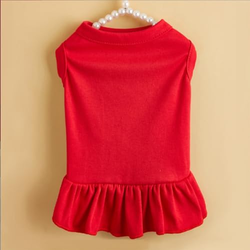 Hundekleidung modische ärmellose Haustierweste Baumwollhemd ideal for kleine Haustiere sorgt for Komfort und Atmungsaktivität Welpenkleidung(Red,XXL) von ZHXQRP