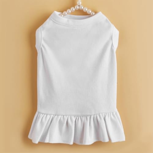 Hundekleidung modische ärmellose Haustierweste Baumwollhemd ideal for kleine Haustiere sorgt for Komfort und Atmungsaktivität Welpenkleidung(White,L) von ZHXQRP