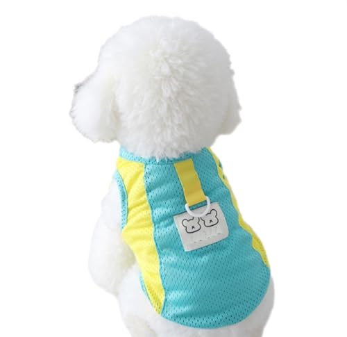 Süßes Hundekleidungs-T-Shirt for mittelgroße Hunde for kleine Welpen atmungsaktives weiches Kostüm ärmellose Haustierweste Pullover for Haustiere und Katzen(Green,S) von ZHXQRP