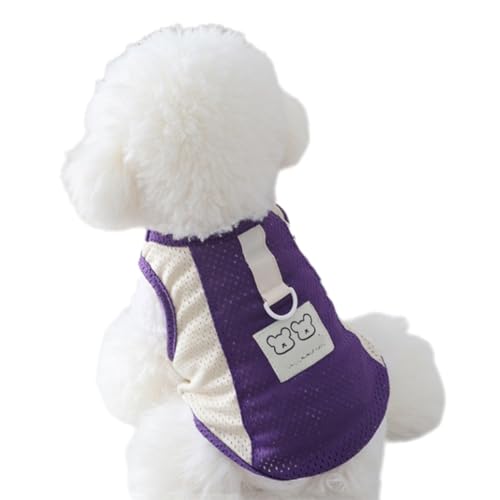 Süßes Hundekleidungs-T-Shirt for mittelgroße Hunde for kleine Welpen atmungsaktives weiches Kostüm ärmellose Haustierweste Pullover for Haustiere und Katzen(Purple,M) von ZHXQRP