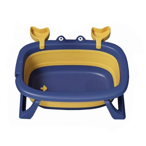 ZHXQRP Collapsible Tragbare Badewanne mit Ablagefach und Antirutschmatte Platz Sparen Faltbare Hundebadewanne für Welpen kleine Hunde Katzen(Blue) von ZHXQRP
