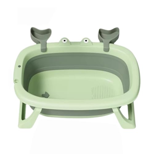 ZHXQRP Collapsible Tragbare Badewanne mit Ablagefach und Antirutschmatte Platz Sparen Faltbare Hundebadewanne für Welpen kleine Hunde Katzen(Green) von ZHXQRP