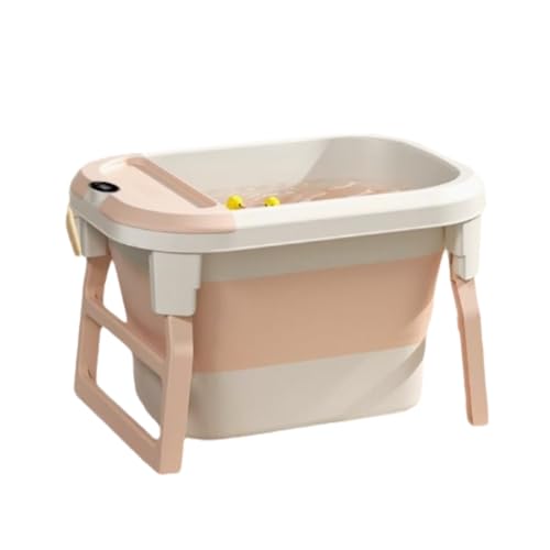 ZHXQRP Faltbare Badewanne Geeignet für Kleine und Mittelgroße Hunde Kunststoff Hundepool mit Ablaufloch Tragbares Design(Pink) von ZHXQRP