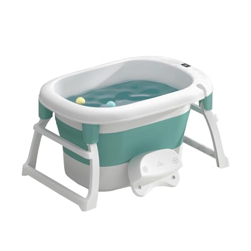 ZHXQRP Faltbare Badewanne mit Ablaufloch Tragbares Platzsparendes Design Haustierbadewanne for Welpen Kleine Hunde Katzen(Green) von ZHXQRP