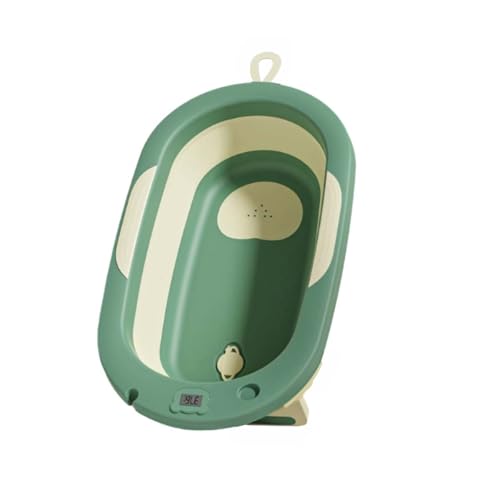 ZHXQRP Faltbare Haustier-Badewanne mit Ablaufloch und Intelligente Digitale Temperaturmessung Kunststoff Hundepool für Welpen Kleine Hunde Katzen(Green) von ZHXQRP