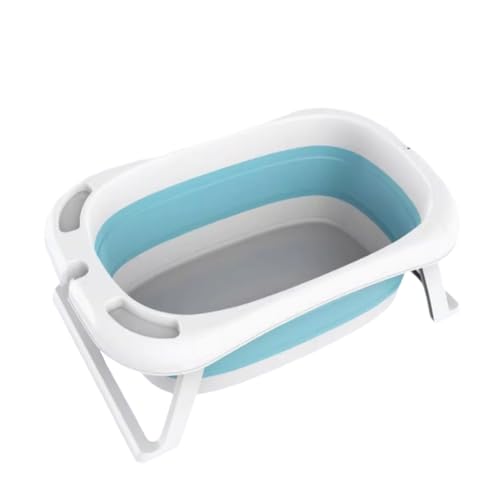 ZHXQRP Faltbare Haustier-Badewanne mit Ablaufloch und Thermometer Multifunktionaler Faltbarer Hundepool Platzsparend an Die Wand Hängen(Blue) von ZHXQRP