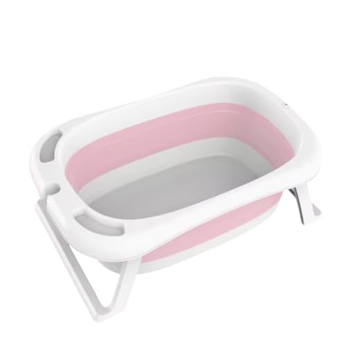 ZHXQRP Faltbare Haustier-Badewanne mit Ablaufloch und Thermometer Multifunktionaler Faltbarer Hundepool Platzsparend an Die Wand Hängen(Pink) von ZHXQRP
