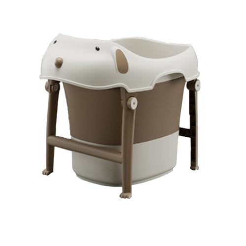 ZHXQRP Haustierbadewanne für Welpen kleine Hunde Katzen tragbar platzsparendes Design mit Wasserablassstopfen langanhaltender Temperatursperre(Brown) von ZHXQRP