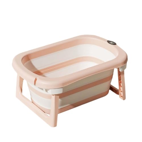 ZHXQRP Haustierbadewanne mit Intelligente Digitale Temperaturmessung und Rutschschutzmatte Multifunktionaler Faltbarer Hundepool für Welpen Kleine Hunde Katzen(Pink) von ZHXQRP