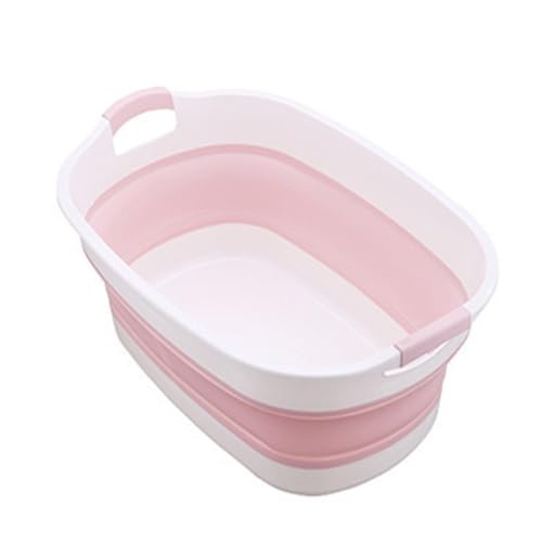 ZHXQRP Hundebadewanne mit Ablaufstopfen Einfache und Reinigen Bedienung Faltbare Badewanne für Welpen Kleine Hunde Katzen(Pink) von ZHXQRP