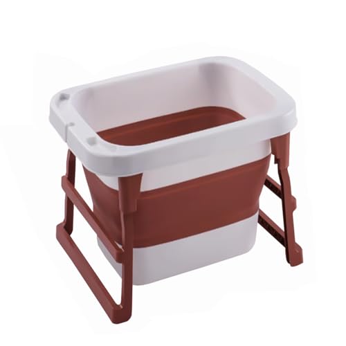 ZHXQRP Hundebadewanne mit Wasserablaufstopfen und Antirutschmatten Multifunktionale Faltbare Haustier-Badewanne Langanhaltende Wärmespeicherung für Welpen Kleine Hunde Katzen(Red) von ZHXQRP