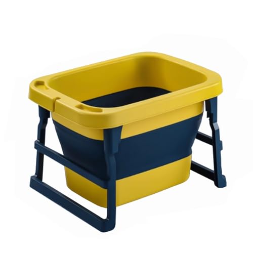 ZHXQRP Hundebadewanne mit Wasserablaufstopfen und Antirutschmatten Multifunktionale Faltbare Haustier-Badewanne Langanhaltende Wärmespeicherung für Welpen Kleine Hunde Katzen(Yellow) von ZHXQRP