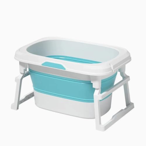 ZHXQRP Hundebadewanne zusammenklappbare Haustierbadewanne tragbare Klappbadewannen platzsparendes Design Kunststoffbadewanne for Welpen kleine Hunde und Katzen(Blue,Large(77x51x49)) von ZHXQRP