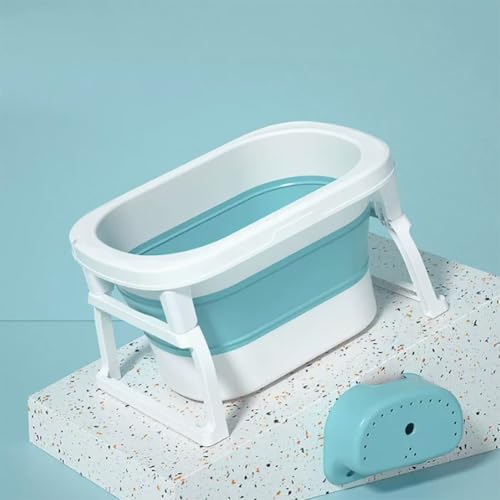 ZHXQRP Hundebadewanne zusammenklappbare Haustierbadewanne tragbare Klappbadewannen platzsparendes Design Kunststoffbadewanne for Welpen kleine Hunde und Katzen(Blue,Small(74x51x42)) von ZHXQRP