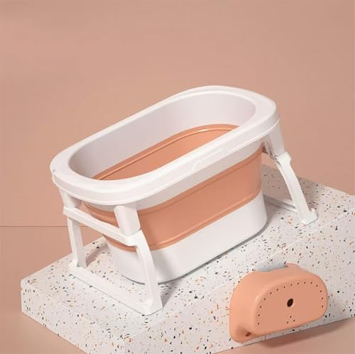 ZHXQRP Hundebadewanne zusammenklappbare Haustierbadewanne tragbare Klappbadewannen platzsparendes Design Kunststoffbadewanne for Welpen kleine Hunde und Katzen(Pink,Small(74x51x42)) von ZHXQRP