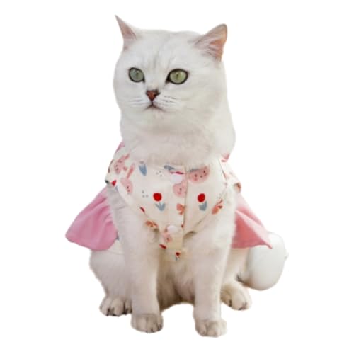 ZHXQRP Katzenkleidung Hundehemd Mantel Katzenkleid weiche Welpen-/Kätzchenhemden Pullover Pyjamas for kleine und mittelgroße Hunde(Pink,XL) von ZHXQRP