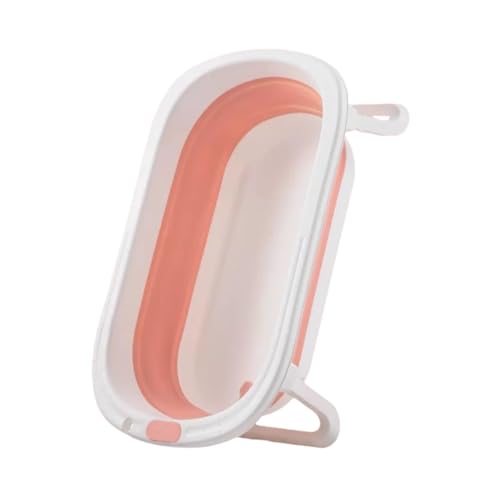 ZHXQRP Multifunktionale Zusammenklappbare Haustier Badewanne Einfache Bedienung mit Ablaufstopfen Hundebadewanne für Welpen Kleine Hunde Katzen(Pink) von ZHXQRP