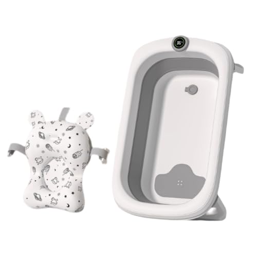 ZHXQRP Multifunktionale Zusammenklappbare Haustier Badewanne mit Badenetz und Badematte Große Kapazität Hundebadewanne für Kleine Mittelgroße Katzen Hunde(Gray with Bath mat) von ZHXQRP