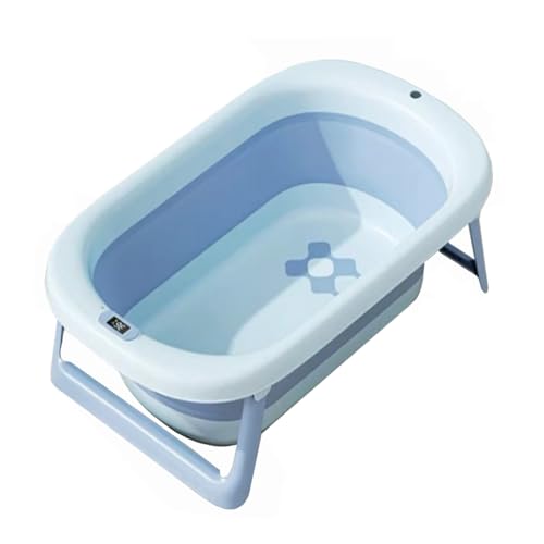 ZHXQRP Multifunktionale zusammenklappbare Haustier Badewanne mit Anti-Rutsch-Pad und Ablaufstopfen Hundepool Einfache Bedienung(Blue) von ZHXQRP