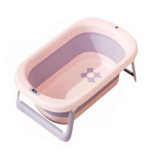 ZHXQRP Multifunktionale zusammenklappbare Haustier Badewanne mit Anti-Rutsch-Pad und Ablaufstopfen Hundepool Einfache Bedienung(Pink) von ZHXQRP