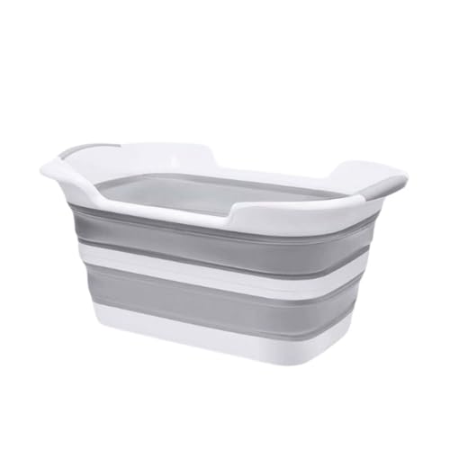 ZHXQRP Multifunktionaler Faltbare Badewanne mit Ablaufloch Kunststoff Hundepool Große Kapazität Haustierbadewanne Geeignet für Welpen Kleine Hunde Katzen(Gray) von ZHXQRP