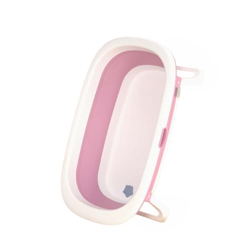 ZHXQRP Multifunktionaler Faltbarer Hundepool mit Ablaufloch Tragbares Platzsparendes Design Zusammenklappbar Hundebadewanne für Welpen Kleine Hunde Katzen(Pink) von ZHXQRP