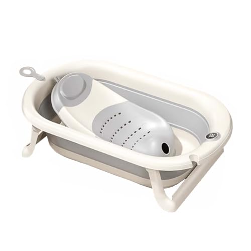 ZHXQRP Multifunktionaler Faltbarer Hundepool mit Ablaufloch und Badeständer Platzsparend an Die Wand Hängen Tragbares Badewanne for Welpen Kleine Hunde Katzen(Gray) von ZHXQRP