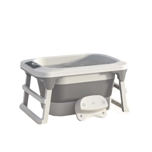 ZHXQRP Multifunktionaler Faltbarer Hundepool mit Ablaufloch und Digitale Temperatur Zusammenklappbar Hundebadewanne Geeignet für Welpen Kleine Hunde Katzen(Gray) von ZHXQRP