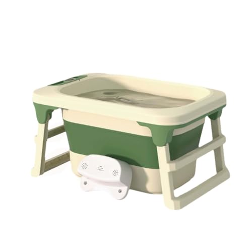 ZHXQRP Multifunktionaler Faltbarer Hundepool mit Ablaufloch und Digitale Temperatur Zusammenklappbar Hundebadewanne Geeignet für Welpen Kleine Hunde Katzen(Green) von ZHXQRP