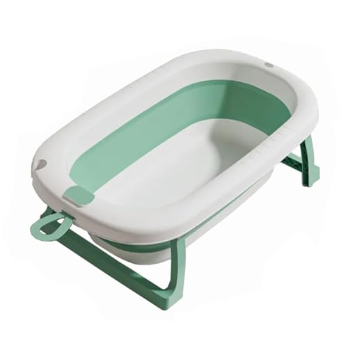 ZHXQRP Tragbare Badewanne mit Abflussloch und Temperaturanzeige für Welpen Kleine Hunde Katzen Faltbare Hundebadewanne(Green) von ZHXQRP