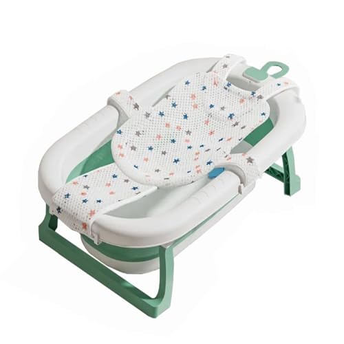ZHXQRP Tragbare Badewanne mit Abflussloch und Temperaturanzeige für Welpen Kleine Hunde Katzen Faltbare Hundebadewanne(Green Bath net) von ZHXQRP