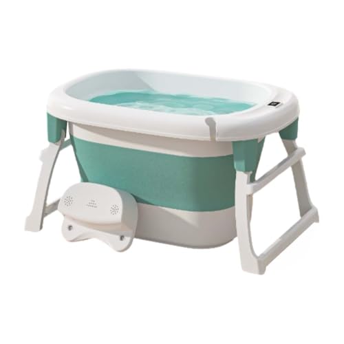 ZHXQRP Zusammenklappbar Hundebadewanne mit Ablaufloch Große Kapazität Faltbare Badewanne Geeignet für Welpen Kleine Hunde Katzen(Green) von ZHXQRP