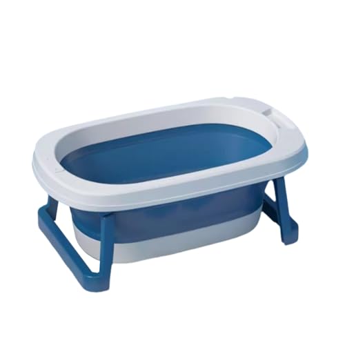 ZHXQRP Zusammenklappbar Hundebadewanne mit Ablaufloch Große Kapazität Tragbar Haustier Badewanne for Welpen kleine Hunde Katzen(Blue) von ZHXQRP