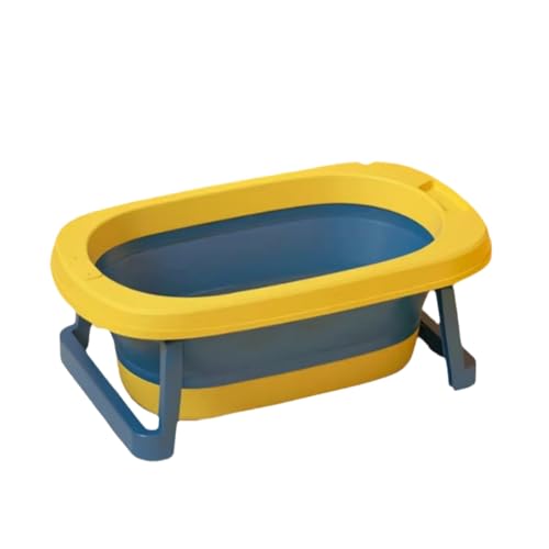 ZHXQRP Zusammenklappbar Hundebadewanne mit Ablaufloch Große Kapazität Tragbar Haustier Badewanne for Welpen kleine Hunde Katzen(Yellow) von ZHXQRP
