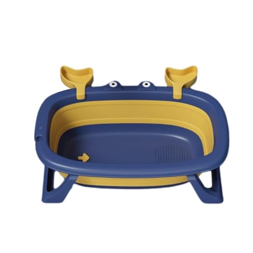 ZHXQRP Zusammenklappbar Hundebadewanne mit Ablaufloch und rutschfeste Textur Tragbares Design Faltbare Badewanne for Welpen Kleine Hunde Katzen(Blue) von ZHXQRP