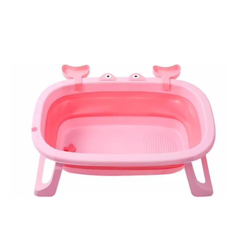 ZHXQRP Zusammenklappbar Hundebadewanne mit Ablaufloch und rutschfeste Textur Tragbares Design Faltbare Badewanne for Welpen Kleine Hunde Katzen(Pink) von ZHXQRP