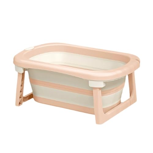 ZHXQRP Zusammenklappbare Haustierbadewanne Hundebadewanne tragbare Badewannen aus Kunststoff mit Wasserablassschraube kleine Haustiere for Welpen kleine Hunde Katzen platzsparendes Design(Pink) von ZHXQRP