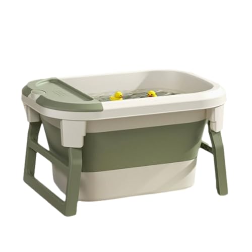 ZHXQRP Zusammenklappbare Haustierbadewanne mit Wasserablaufstopfen tragbare Welpenbadewanne Hundebadewanne aus Kunststoff mit Griff platzsparend for Welpen kleine Hunde und Katzen(Green) von ZHXQRP