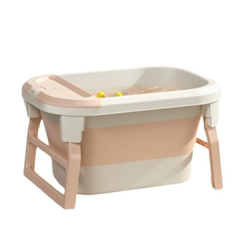 ZHXQRP Zusammenklappbare Haustierbadewanne mit Wasserablaufstopfen tragbare Welpenbadewanne Hundebadewanne aus Kunststoff mit Griff platzsparend for Welpen kleine Hunde und Katzen(Pink) von ZHXQRP