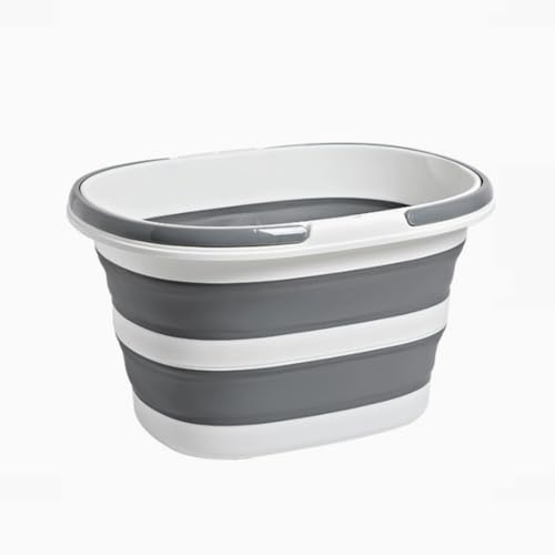 ZHXQRP Zusammenklappbare Mehrzweckbadewanne for Haustiere Hundebadewanne aus Kunststoff tragbare Faltbare Badewanne mit Aufbewahrungs-Organizer for Baden/Duschen(Gray) von ZHXQRP