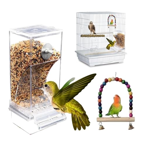 3 PCS Automatischer Futterspender Für Vögel,Automatischer Futterspender Vogel,Acryl Futterautomat,Futterspender Aus Acryl,Mit Schaukel Und Pfefferholz Für Klein Papageien Nymphensittiche Finke 3 PCS Automatischer Futterspender Für Vögel,Automatischer Futterspender Vogel,Acryl Futterautomat,Futterspender Aus Acryl,Mit Schaukel Und Pfefferholz Für Klein Papageien Nymphensittiche Finke von ZHYUAN