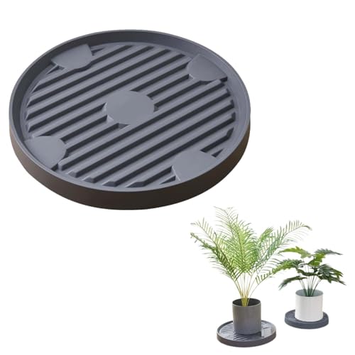 Rollender Pflanzenständer,Rund Rollbrett Pflanzen,Untersetzer Mit Rollen Für Pflanzentopf,Kunststoffe Pflanzenroller,Pflanzenständer rund Blumentopf,Pflanzenroller Outdoor,Rollbrett pflanzen (grau) von ZHYUAN