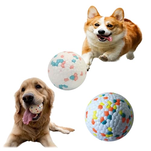 ZHYUAN 2 STK Kauspielzeugball,Hundespielzeug,Spielzeugball für Haustiere,Hundespielzeugball,Unzerstörbarer Hundeball,Wasserspielzeughund,Hochelastischer Trainingsball für kleine und mittelgroße Hunde von ZHYUAN
