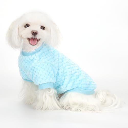 Fuzzy Pineapple Grid Hundepullover, ultraweich und warm, für den Winter, flauschig strukturierter Strick für kleine, mittelgroße Hunde und Katzen, gemütlicher Pullover, Hundemantel für kaltes Wetter, von ZIAGAOP