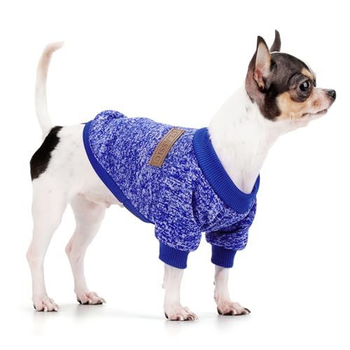 Weiches Hunde-Kapuzen-Sweatshirt – ohne Kapuze, kationischer Strickpullover für kleine bis mittelgroße Hunde, warme Winterkleidung für Komfort und Wärme, erhältlich in einer Vielzahl von Farben für von ZIAGAOP