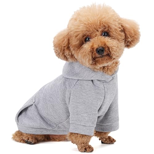 Winter-Hunde-Kapuzenpullover mit Taschen, einfarbiges Sweatshirt aus Polycotton, für kleine, mittelgroße und große Hunde, weiche, warme, gemütliche Haustierkleidung für kaltes Wetter, ideal für Winter-Hunde-Kapuzenpullover mit Taschen, einfarbiges Sweatshirt aus Polycotton, für kleine, mittelgroße und große Hunde, weiche, warme, gemütliche Haustierkleidung für kaltes Wetter, ideal für von ZIAGAOP