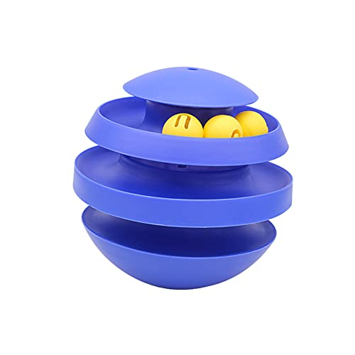 ZIBESTYU Planet Katzen Spielzeug Tower Tracks Katzenspielzeug Interaktive Plattenspieler Roller Balls Katze Intelligenz Training Freizeitturm Haustierprodukte (Blau) von ZIBESTYU