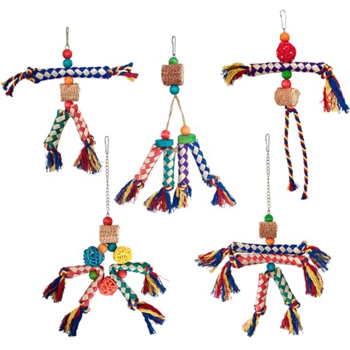 ZICHENXR 5 x Vogel-Backenzahn-Spielzeug mit Dekoren sorgt für stundenlange Unterhaltung, geeignet für erfahrene Vogelliebhaber ZICHENXR 5 x Vogel-Backenzahn-Spielzeug mit Dekoren sorgt für stundenlange Unterhaltung, geeignet für erfahrene Vogelliebhaber von ZICHENXR