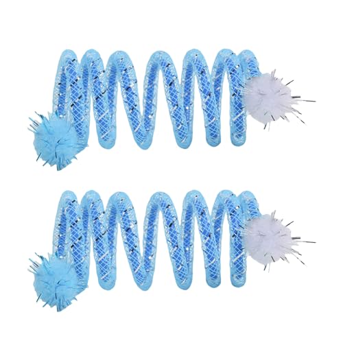 ZIDDAR 2pcs Farbenfrohe Spulen Frühling Mit Plüschballkatzen Kauen Spielzeug Für Innen Und Außenspiele Anregender Neugier Und Jagd ZIDDAR 2pcs Farbenfrohe Spulen Frühling Mit Plüschballkatzen Kauen Spielzeug Für Innen Und Außenspiele Anregender Neugier Und Jagd von ZIDDAR